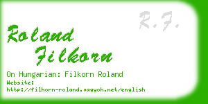 roland filkorn business card